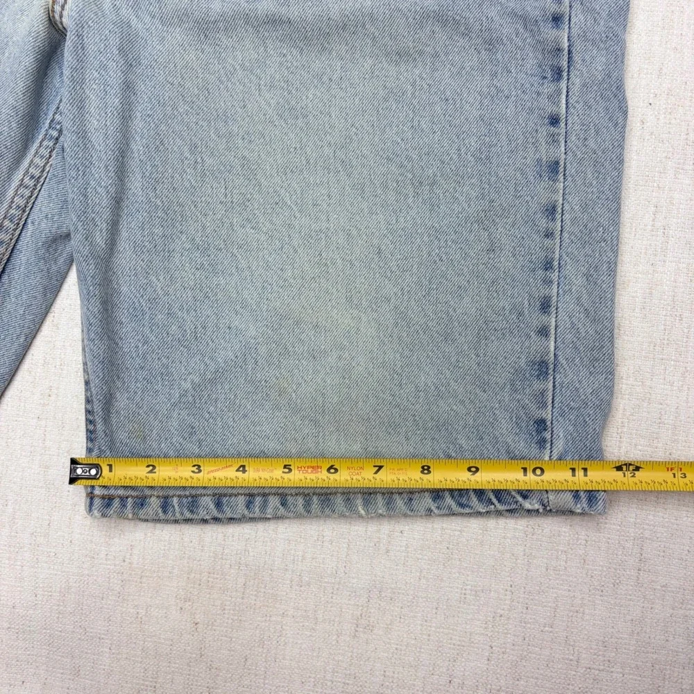 Vintage 90s Levis 550 Relaxed Fit Shorts Light Wash Orange Tab Men 38 Distresse